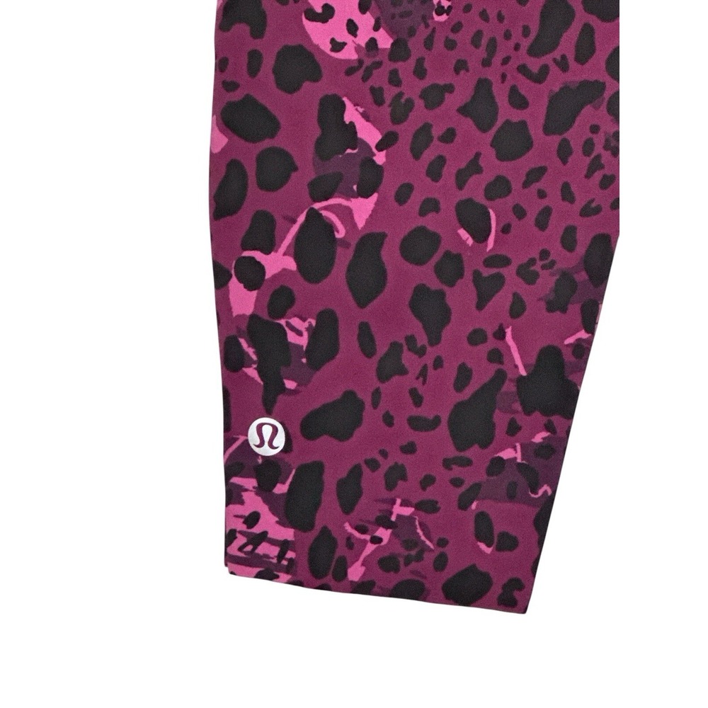 Lululemon Cheetah Camo Women's High Rise Crop Leggings Magenta Purple/Pink Size6 - Picture 5 of 12
